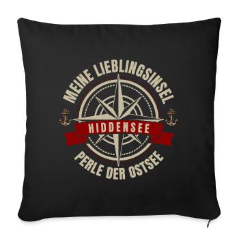 Meine Lieblingsinsel - Hiddensee - Sofakissenbezug 45 x 45 cm - Schwarz - Vorne