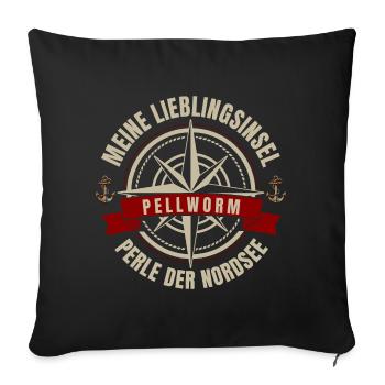 Meine Lieblingsinsel - Pellworm - Sofakissenbezug 45 x 45 cm - Schwarz - Vorne