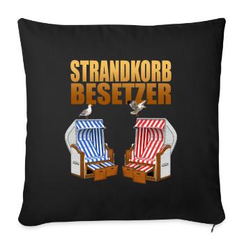 Strandkorb Besetzer - Sofakissenbezug 45 x 45 cm - Schwarz - Vorne