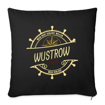 Mein Herz schlägt Wellen - Wustrow - Sofakissenbezug 45 x 45 cm - Schwarz - Vorne