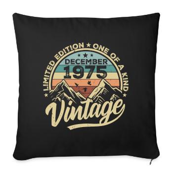 Original Décembre 1975 - Cadeau d’anniversaire 50 - Housse de coussin décorative 45 x 45 cm - noir - Devant