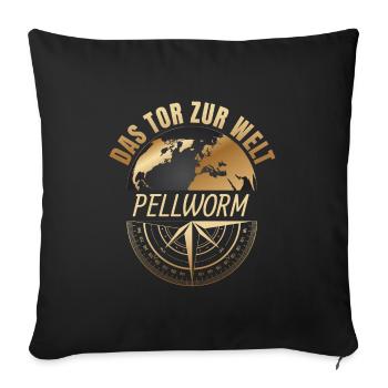 Das Tor zur Welt - Pellworm - Sofakissenbezug 45 x 45 cm - Schwarz - Vorne