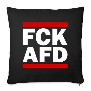 Fck afd - Sofakissenbezug 45 x 45 cm - Schwarz - Vorne