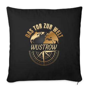 Das Tor zur Welt - Wustrow - Sofakissenbezug 45 x 45 cm - Schwarz - Vorne
