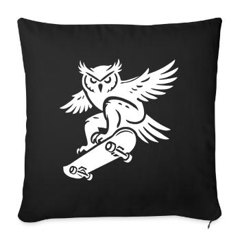 Schneeeule Skateboard Silhouette Minimalistischer - Sofakissenbezug 45 x 45 cm - Schwarz - Vorne
