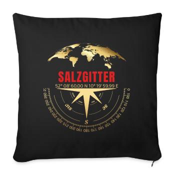 Koordinaten Salzgitter - Sofakissenbezug 45 x 45 cm - Schwarz - Vorne