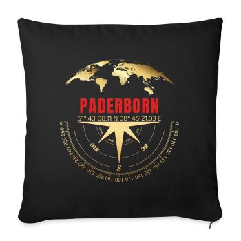 Koordinaten Paderborn - Sofakissenbezug 45 x 45 cm - Schwarz - Vorne