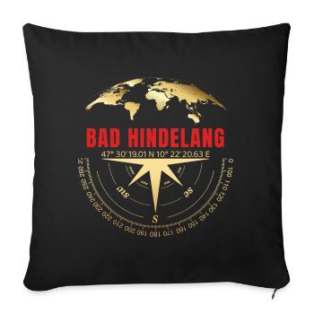Koordinaten Bad Hindelang - Sofakissenbezug 45 x 45 cm - Schwarz - Vorne