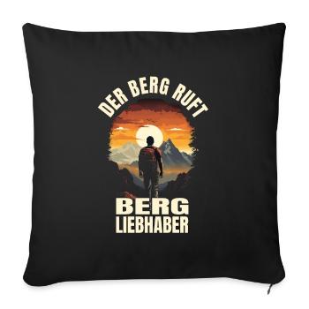 Der Berg ruft - Sofakissenbezug 45 x 45 cm - Schwarz - Vorne