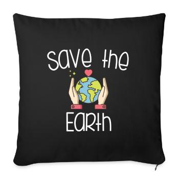 Klimawandel Naturschutz Umweltschutz - Sofakissenbezug 45 x 45 cm - Schwarz - Vorne