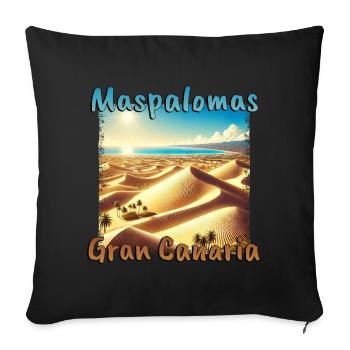 Maspalomas Dunes Beach Sunset Grunge - Sofa pillowcase 17,3'' x 17,3'' (45 x 45 cm) - black - Front