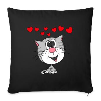 Valentines Day Cat Lady Wedding Anniversary - Sofa pillowcase 17,3'' x 17,3'' (45 x 45 cm) - black - Front