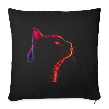 Cat Vintage - Sofa pillowcase 17,3'' x 17,3'' (45 x 45 cm) - black - Front