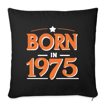 Born in 1975 – 50 years of Retro Kult - Sofa pillowcase 17,3'' x 17,3'' (45 x 45 cm) - black - Front