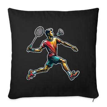 Badminton - Sofa pillowcase 17,3'' x 17,3'' (45 x 45 cm) - black - Front