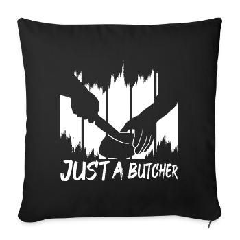 Juste un boucher - Housse de coussin décorative 45 x 45 cm - noir - Devant