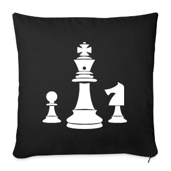 Chess Pieces Sketch - Sofa pillowcase 17,3'' x 17,3'' (45 x 45 cm) - black - Front