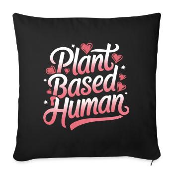 Végétarien Végétalien Végétarien Végétarien - Housse de coussin décorative 45 x 45 cm - noir - Devant