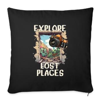 Explore Lost Places - Sofakissenbezug 45 x 45 cm - Schwarz - Vorne