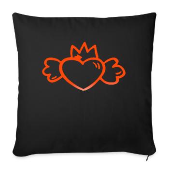 VALENTINES DAY HEART LOVE LOVE ROSE H - Sofa pillowcase 17,3'' x 17,3'' (45 x 45 cm) - black - Front