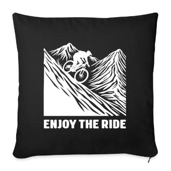 VTT - Profitez de la balade - Housse de coussin décorative 45 x 45 cm - noir - Devant