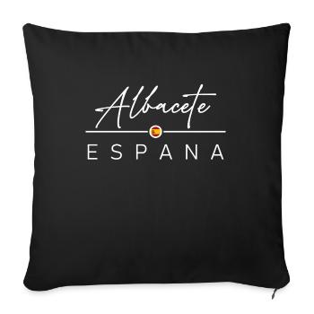 Spain - Albacete - Spain - España - Sofa pillowcase 17,3'' x 17,3'' (45 x 45 cm) - black - Front