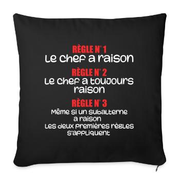 Les regles du chef - Housse de coussin décorative 45 x 45 cm - noir - Devant