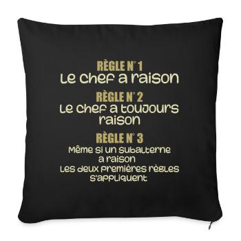 Les regles du chef - Housse de coussin décorative 45 x 45 cm - noir - Devant
