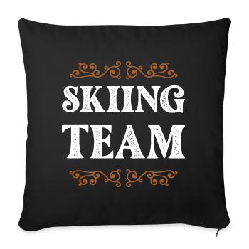 Équipe de ski - Housse de coussin décorative 45 x 45 cm - noir - Devant