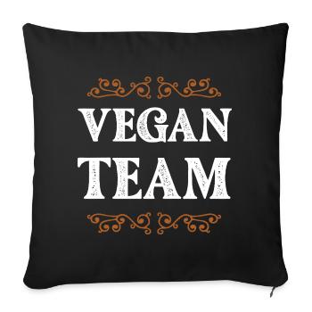 Équipe végétalienne - Housse de coussin décorative 45 x 45 cm - noir - Devant
