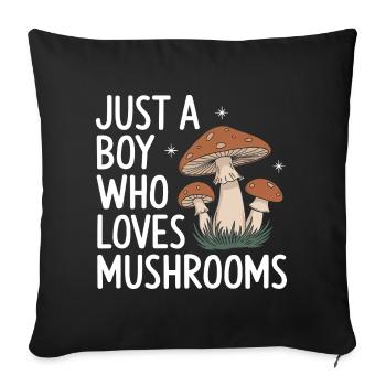 Mushroom Mushrooms Funghi Mushroom - Sofa pillowcase 17,3'' x 17,3'' (45 x 45 cm) - black - Front
