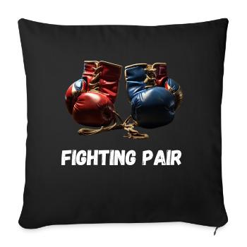 Fighting Pair Boxing Lovers - Sofa pillowcase 17,3'' x 17,3'' (45 x 45 cm) - black - Front