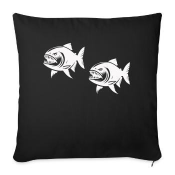 Piranha 2 - Housse de coussin décorative 45 x 45 cm - noir - Devant