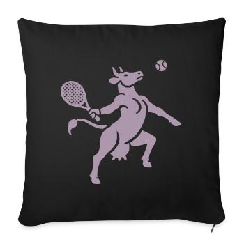 Cow Tennis Balloon Silhouette Minimalist - Sofa pillowcase 17,3'' x 17,3'' (45 x 45 cm) - black - Front