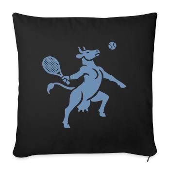 Cow Tennis Balloon Silhouette Minimalist - Sofa pillowcase 17,3'' x 17,3'' (45 x 45 cm) - black - Front