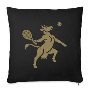 Cow Tennis Balloon Silhouette Minimalist - Sofa pillowcase 17,3'' x 17,3'' (45 x 45 cm) - black - Front