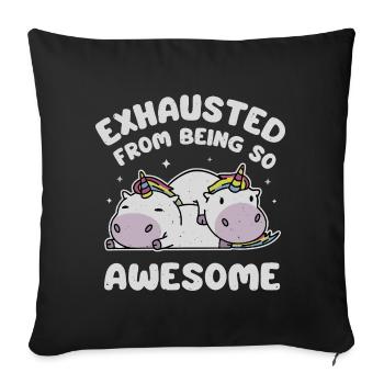 Épuisé d’être si génial - Housse de coussin décorative 45 x 45 cm - noir - Devant