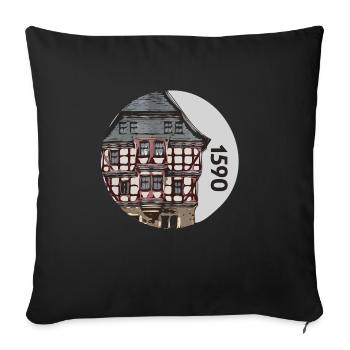 1590 Hochzeitshaus Fritzlar Germany - Sofakissenbezug 45 x 45 cm - Schwarz - Vorne