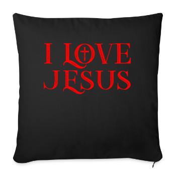 Jesus love - Sofakissenbezug 45 x 45 cm - Schwarz - Vorne