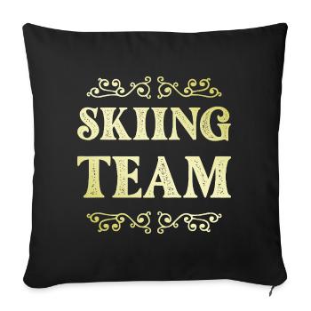 Équipe de ski - Housse de coussin décorative 45 x 45 cm - noir - Devant