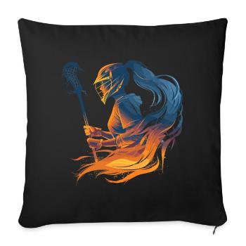 Lacrosse Girls Vaporwave - Sofa pillowcase 17,3'' x 17,3'' (45 x 45 cm) - black - Front