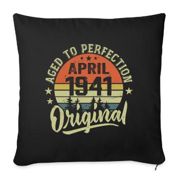Anniversaire Avril 1941 - Idée Cadeau Avril 1941 - Housse de coussin décorative 45 x 45 cm - noir - Devant