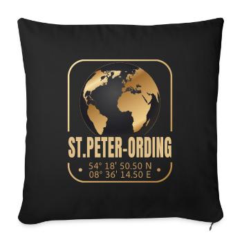 St.Peter-Ording - Sofakissenbezug 45 x 45 cm - Schwarz - Vorne