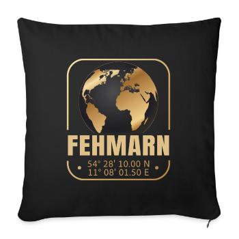 Fehmarn - Sofakissenbezug 45 x 45 cm - Schwarz - Vorne