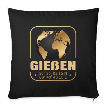 Gießen - Sofakissenbezug 45 x 45 cm - Schwarz - Vorne