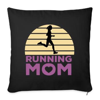 Running mom - Housse de coussin décorative 45 x 45 cm - noir - Devant