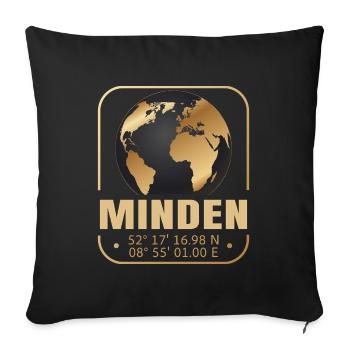 Minden - Sofakissenbezug 45 x 45 cm - Schwarz - Vorne