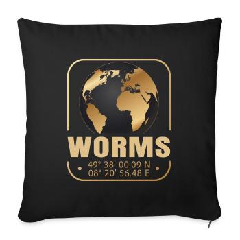 Worms - Sofakissenbezug 45 x 45 cm - Schwarz - Vorne