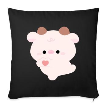 Liebe Kuh - Sofakissenbezug 45 x 45 cm - Schwarz - Vorne