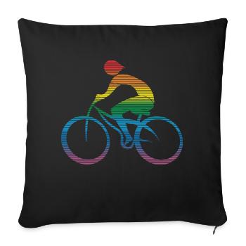 Cyclist - Sofa pillowcase 17,3'' x 17,3'' (45 x 45 cm) - black - Front